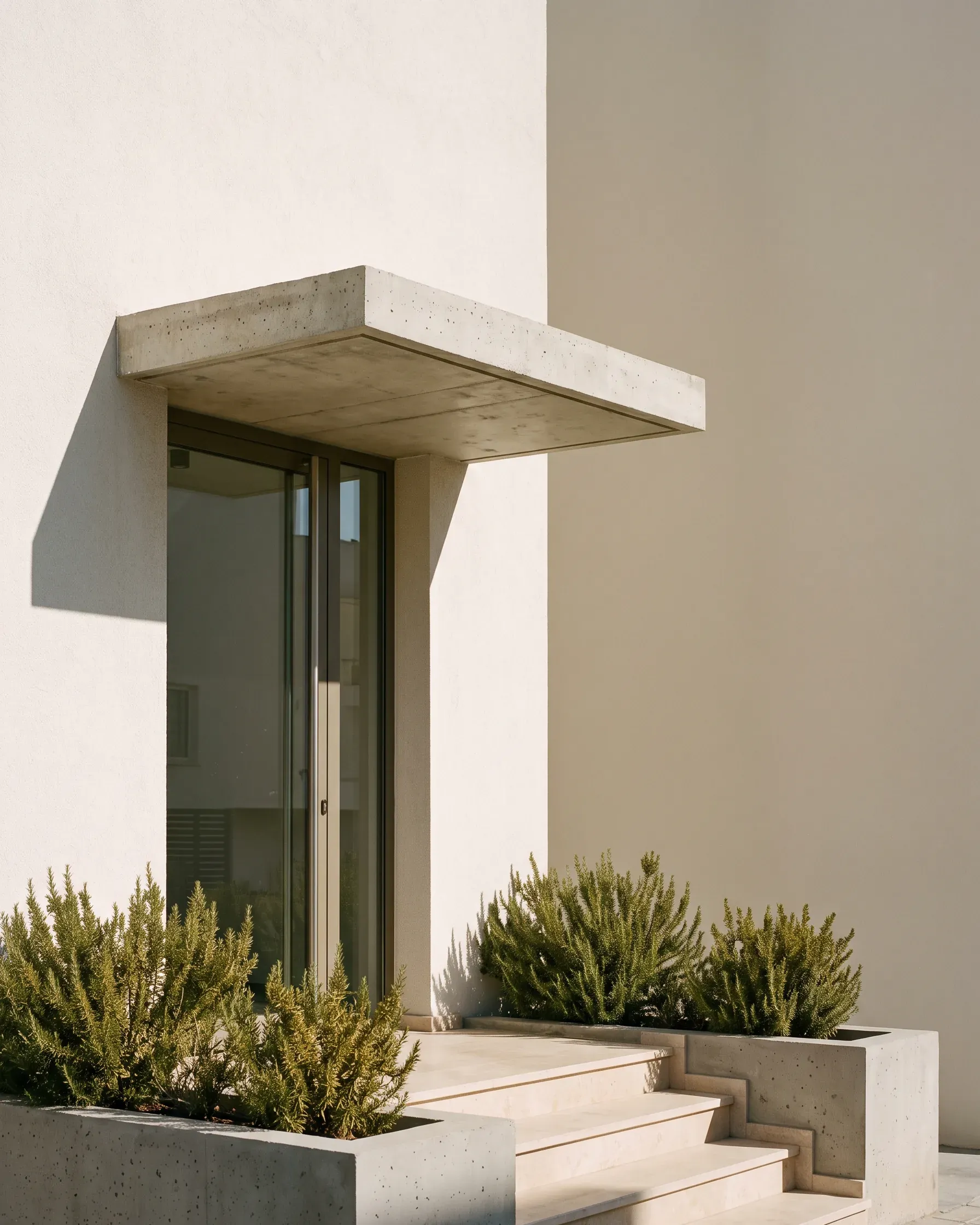 A building entrance with a canopy