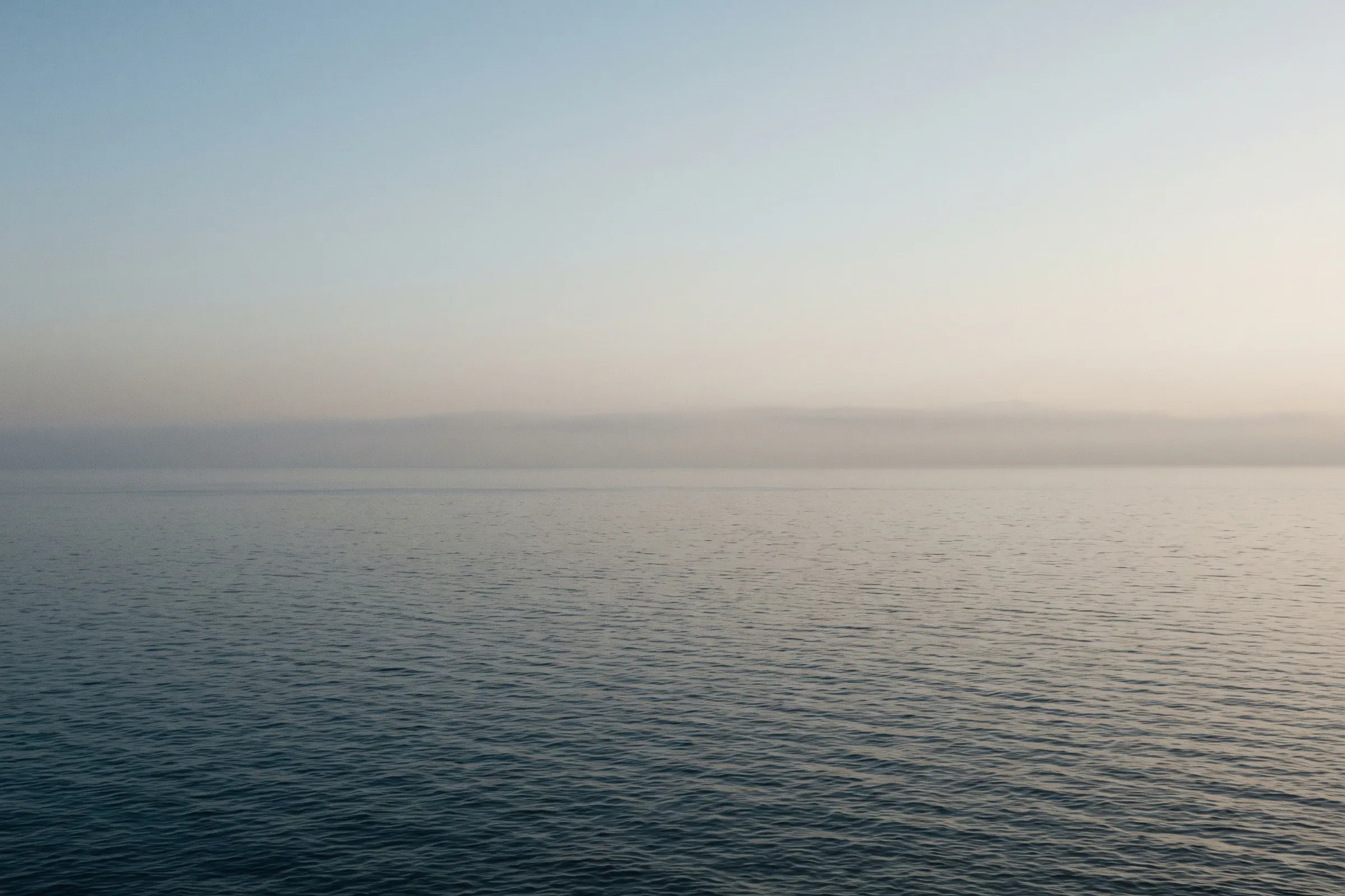 Evening light over a calm sea