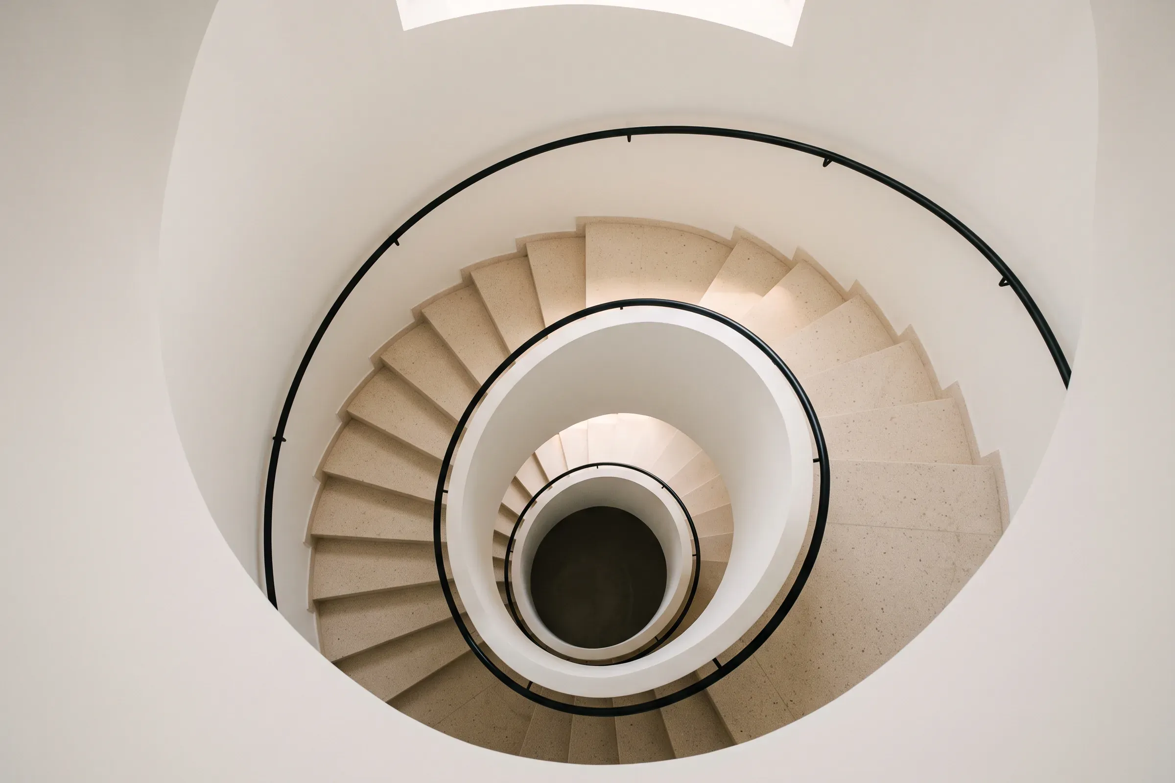 A stairwell seen from above